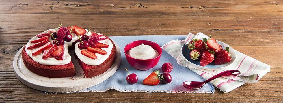 Fruit Pizza Red Velvet con frutti rossi