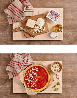 Pizza con farina di mais preparazione 3 Pizza con farina di mais preparazione 3