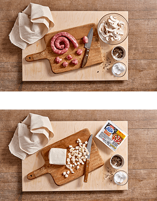 Pizza boscaiola preparazione 1