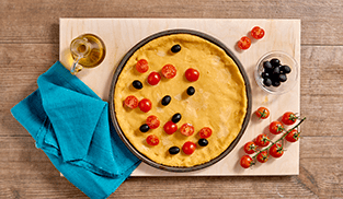 Pizza con farina di ceci preparazione 3