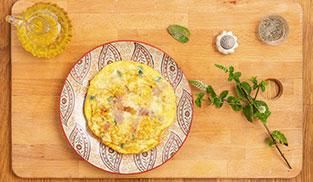 Frittata di mozzarella e prosciutto cotto Frittata di mozzarella e prosciutto cotto