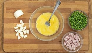 Frittata di piselli e Galbanino