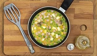 Frittata di piselli e Galbanino