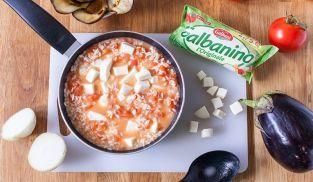 aggiungere al risotto il Galbanino a cubetti aggiungere al risotto il Galbanino a cubetti