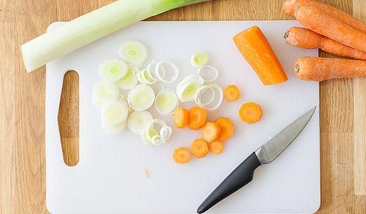 tagliare le verdure a rondelle